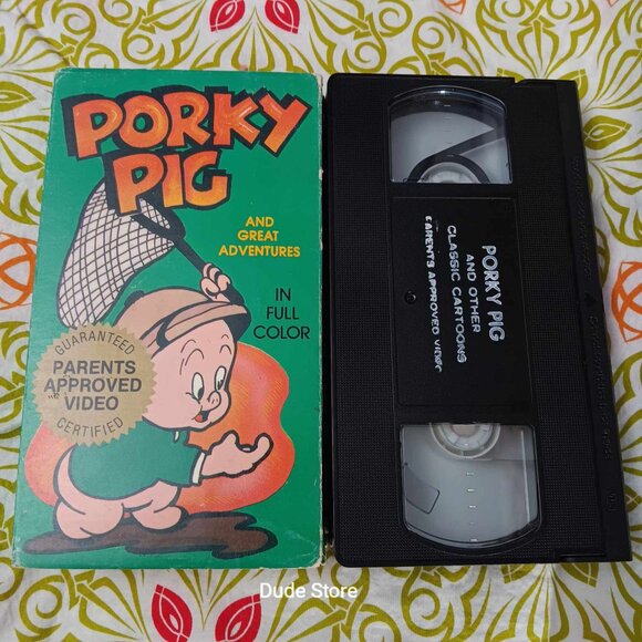 Vintage Porky Pig - 4 Cartoon Adventures *Parent Approved - 1986 VHS *Slip Case* - Picture 1 of 4
